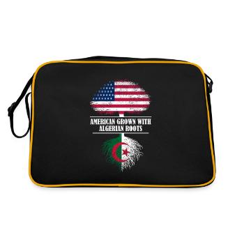 Américain Cultivé avec le drapeau des racines algériennes - Sac Retro - noir/or - Dos