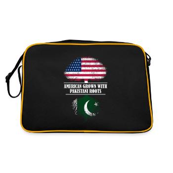 American Grown with Pakistani Roots flag - Retro Bag - black/gold - Back