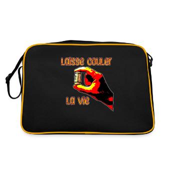 Laisse couler la vie - Sac Retro - noir/or - Dos