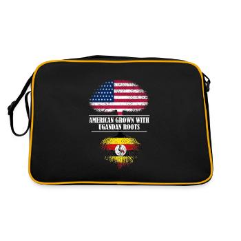 American grown with ugandan roots flag - Retro Bag - black/gold - Back