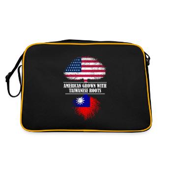 American grown with Taiwanese roots flag - Retro Bag - black/gold - Back