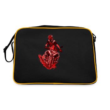 Motocross motorcycle red - Retro Bag - black/gold - Back