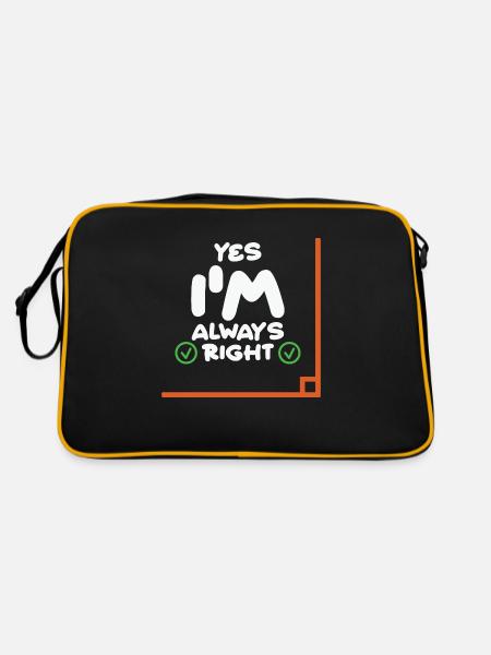 Professeur de mathématiques Oui j’ai toujours raison - Sac Retro - noir/or - Dos