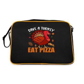 Save a Turkey Eat Pizza - Retro Bag - black/gold - Back