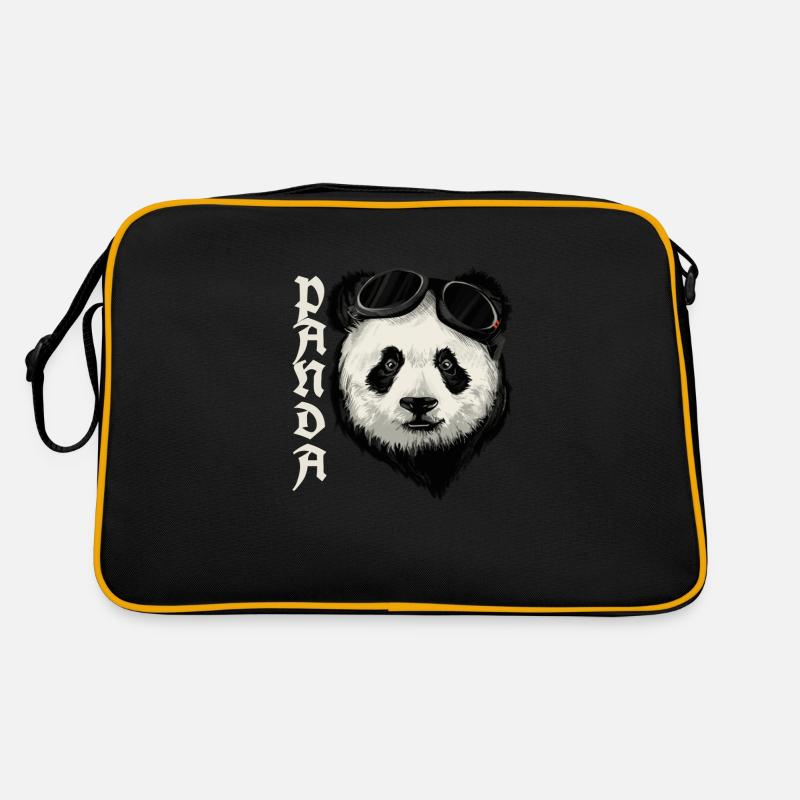 Panda - Retro Tasche - Schwarz/Gold