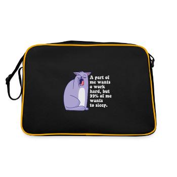 A part of me want to work Katze - Retro Tasche - Schwarz/Gold - Hinten