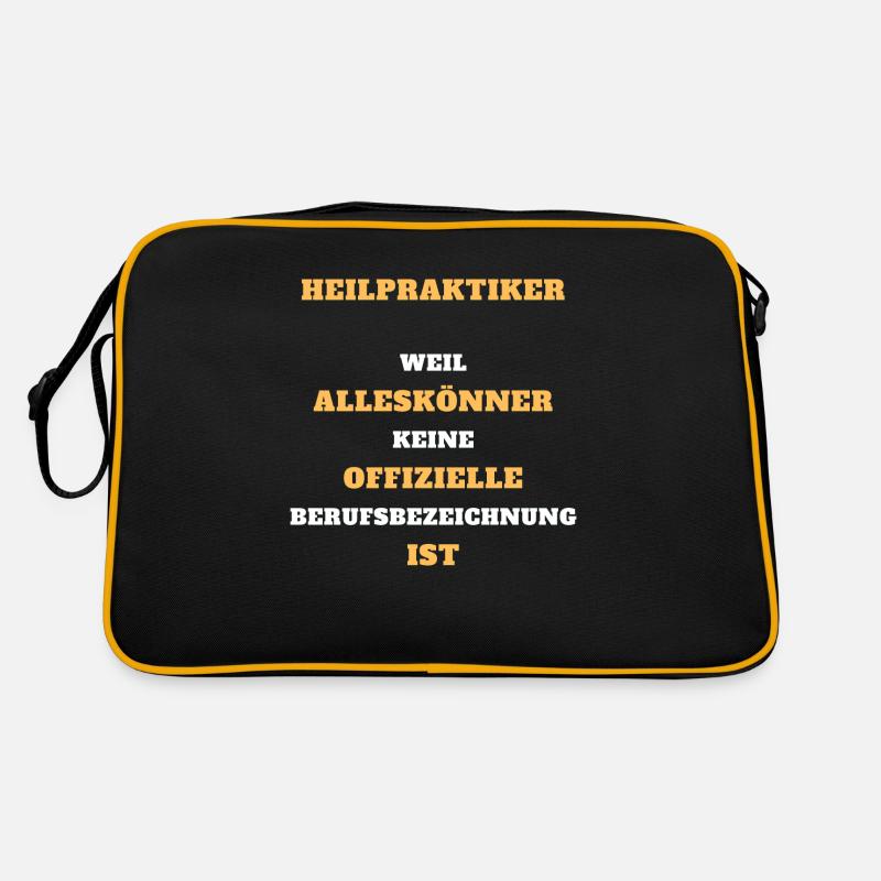 Tshirt Heilpraktiker Alleskönner Beruf Geschenk - Retro Tasche - Schwarz/Gold