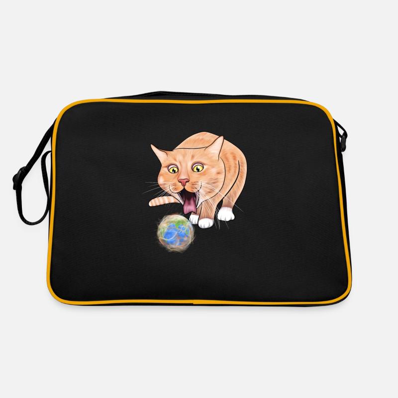 Kätzchen - Retro Tasche - Schwarz/Gold