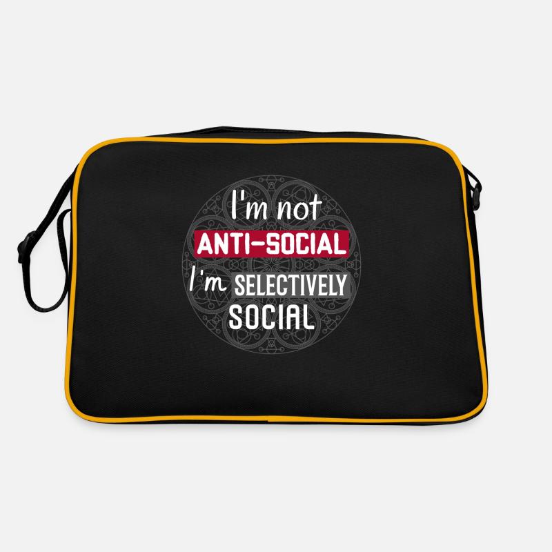 Ich bin nicht unsozial, ich bin selektiv sozial. Komisch Retro Tasche