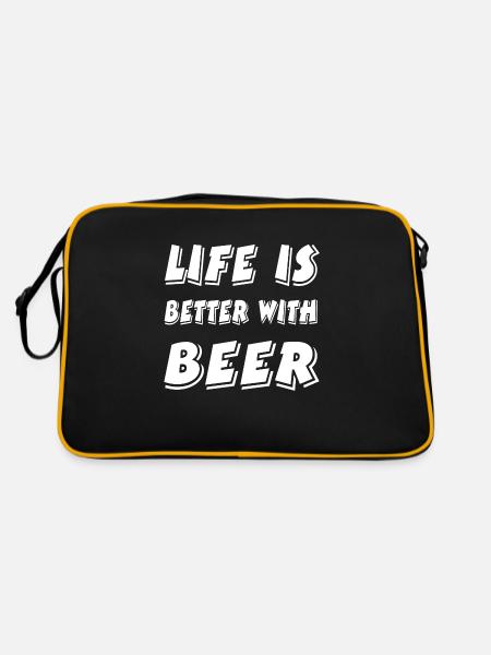 Bier - Retro Tasche - Schwarz/Gold