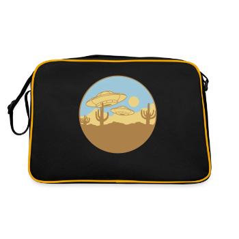 Flying Deserts UFO Scene - Retro Bag - black/gold - Back
