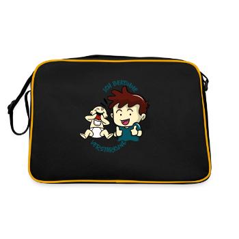 Bruder bekommt Verstärkung (brünett) - Retro Tasche - Schwarz/Gold - Hinten