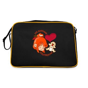 Schwester bekommt Verstärkung (rot) - Retro Tasche - Schwarz/Gold - Hinten