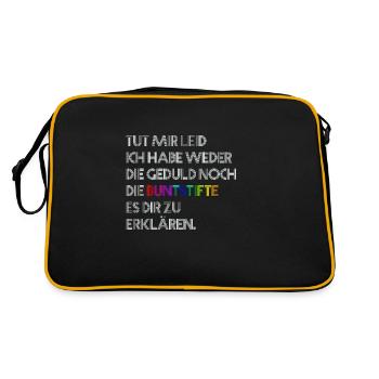 Buntstifte - Retro Tasche - Schwarz/Gold - Hinten