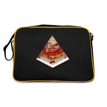 Herzensfreiheit Pyramide - Retro Tasche - Schwarz/Gold - Hinten