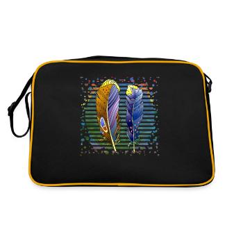 Feder - Retro Tasche - Schwarz/Gold - Hinten
