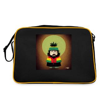 Dessin animé de style rastafari - Sac Retro - noir/or - Dos