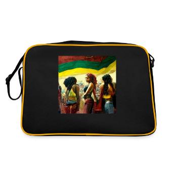 women at a reggae conert - Retro Bag - black/gold - Back