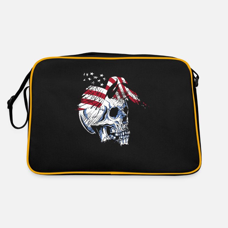 skull eagle - Retro Tasche - Schwarz/Gold