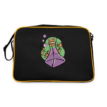 A glass of purple poison with Fall leaves - Retro Bag - black/gold - Back