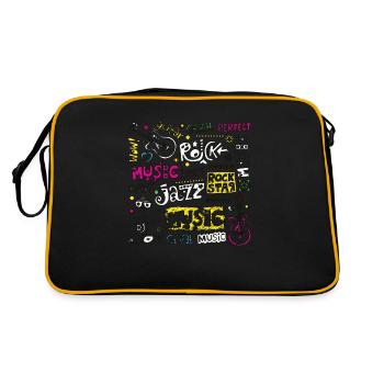 Musique drôle jazz retro song hipster vinyl rock - Sac Retro - noir/or - Dos