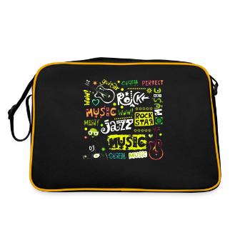Musique drôle jazz retro song hipster vinyl rock - Sac Retro - noir/or - Dos