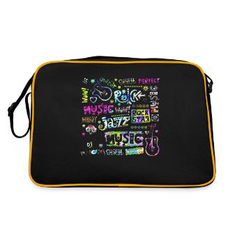 Musique drôle jazz retro song hipster vinyl rock - Sac Retro - noir/or - Dos