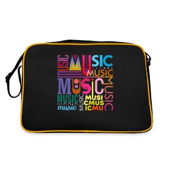 Musique drôle jazz retro song hipster vinyl rock - Sac Retro - noir/or - Dos