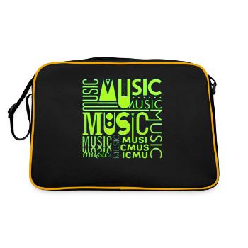 Musique drôle jazz retro song hipster vinyl rock - Sac Retro - noir/or - Dos