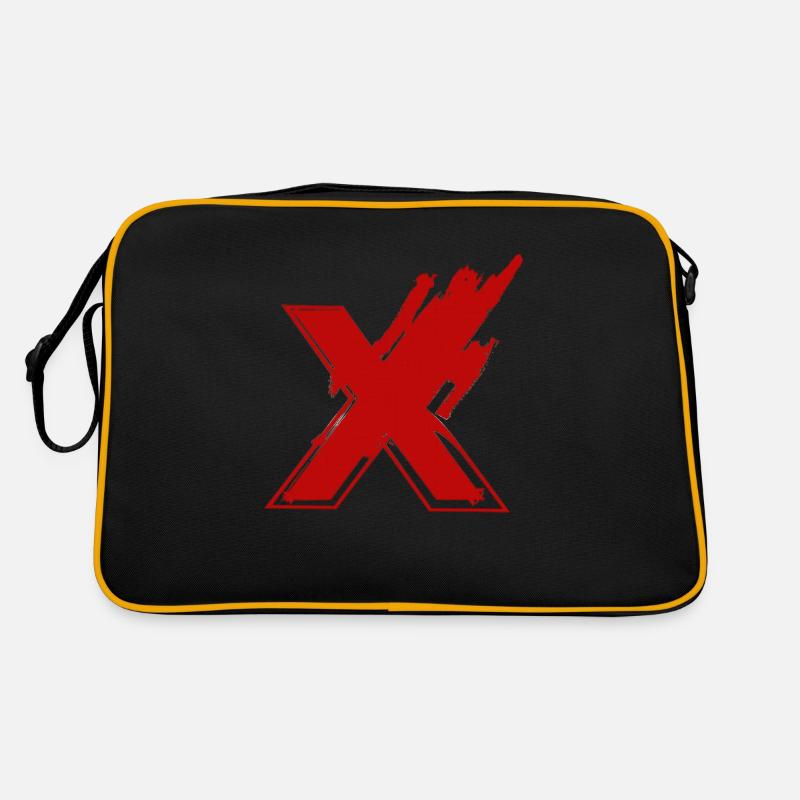 Symbolform Typografie Buchstabe Alphabet X Retro Tasche