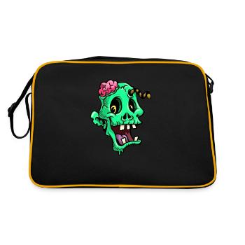 HEAD OF A FUNNY ZOMBIE - Retro Bag - black/gold - Back