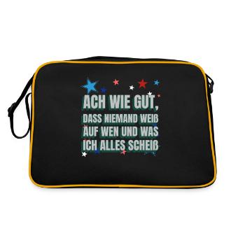 Ach wie gut, dass Niemand weiß - Retro Tasche - Schwarz/Gold - Hinten