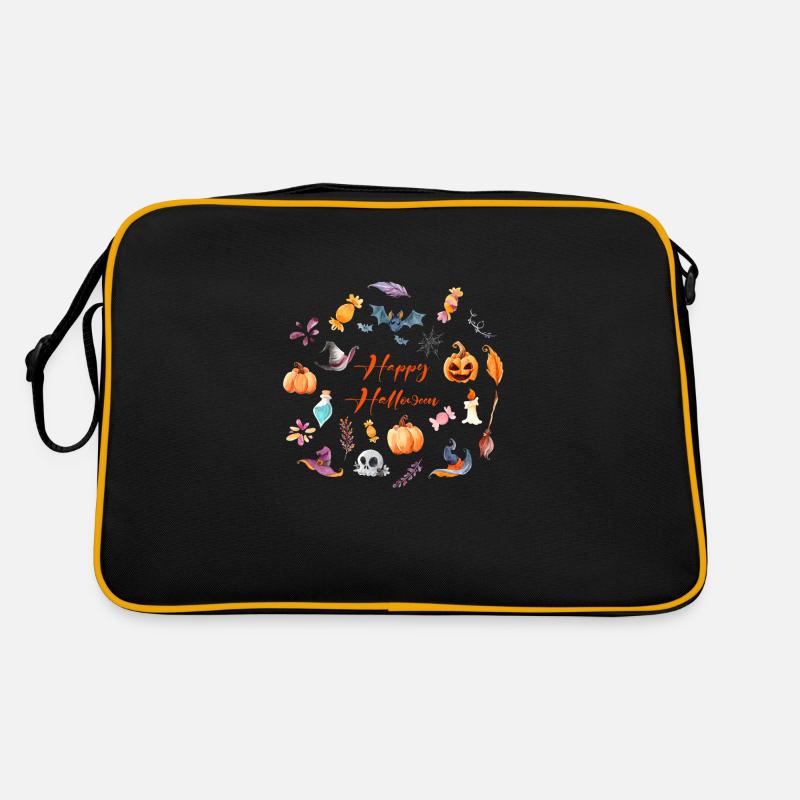 Happy Halloween - Retro Tasche - Schwarz/Gold