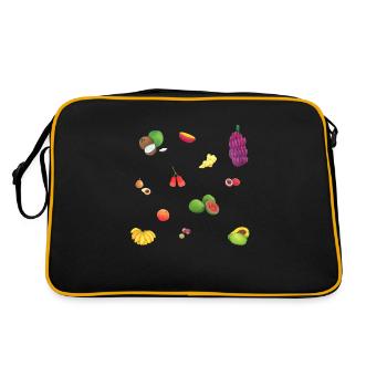 Asian, colorful fruit salad - Retro Bag - black/gold - Back