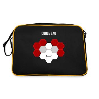 Coole Sau - Retro Tasche - Schwarz/Gold - Hinten