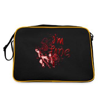 Halloween gruselige Hexe Horror Geist Monster Blut - Retro Tasche - Schwarz/Gold - Hinten