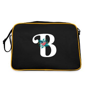 letter B flowered - Retro Bag - black/gold - Back