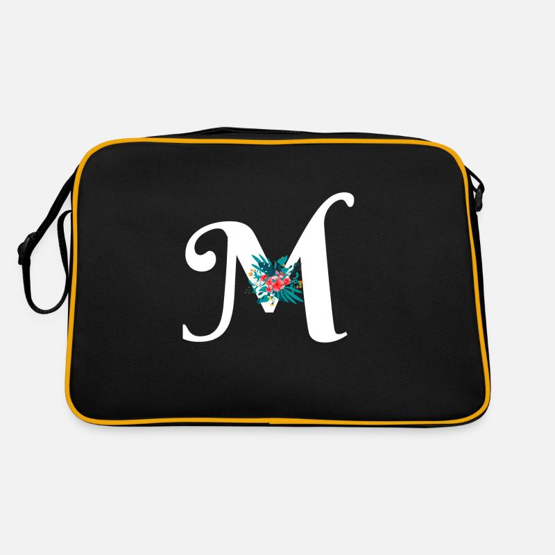 Buchstabe M geblümt Retro Tasche