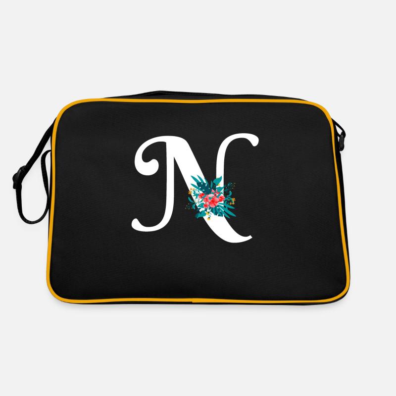 lettre N fleuris Sac Retro