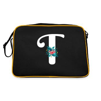 lettre T fleuris - Sac Retro - noir/or - Dos