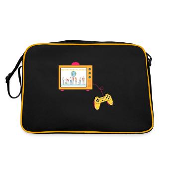 Save the Planet - Retro Tasche - Schwarz/Gold - Hinten