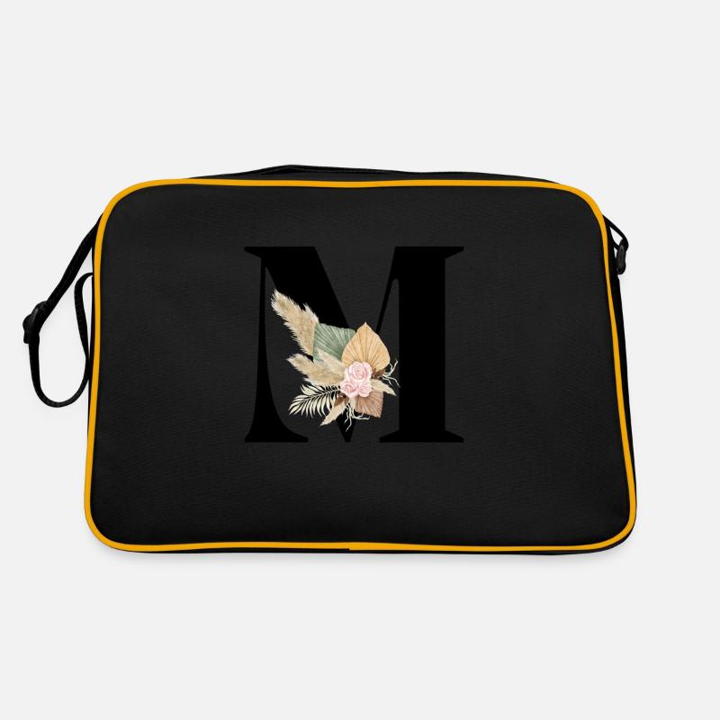 lettre M fleuris Sac Retro
