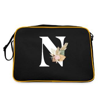 lettre N fleuris - Sac Retro - noir/or - Dos