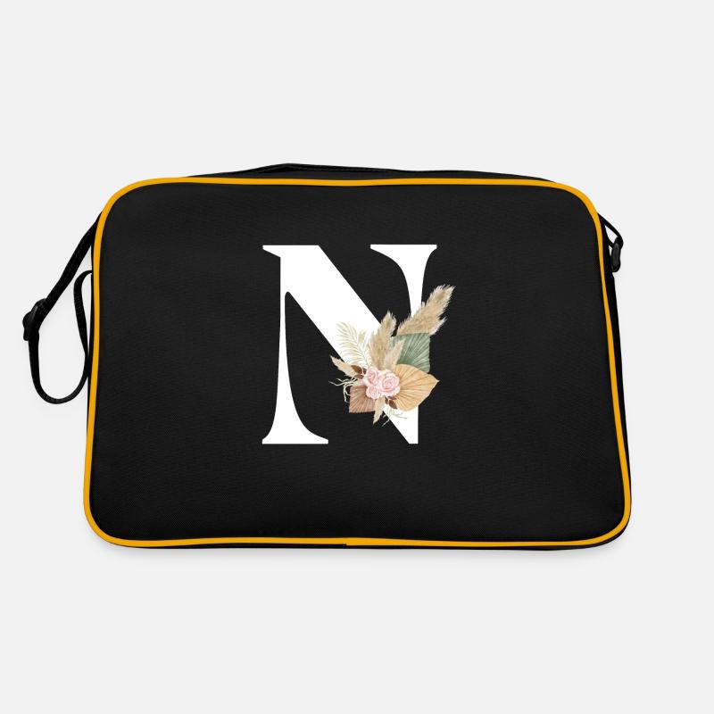 lettre N fleuris Sac Retro