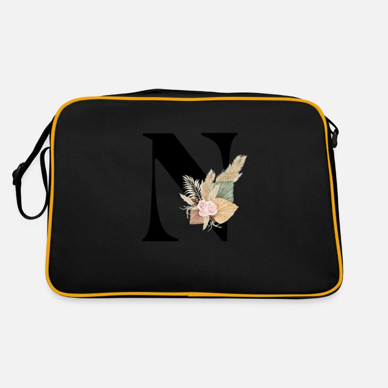 lettre N fleuris Sac Retro