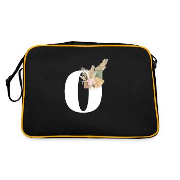 letter O flowers - Retro Bag - black/gold - Back