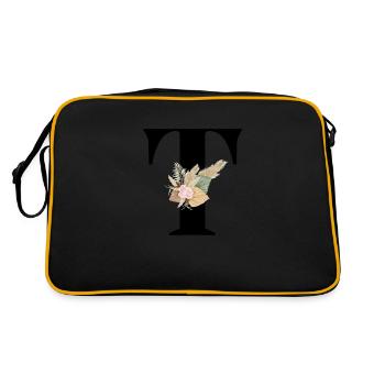 lettre T fleuris - Sac Retro - noir/or - Dos