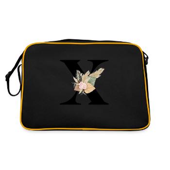 lettre X fleuris - Sac Retro - noir/or - Dos