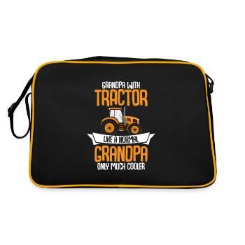 Grandpa with tractor like a normal grandpa only mu - Retro Bag - black/gold - Back