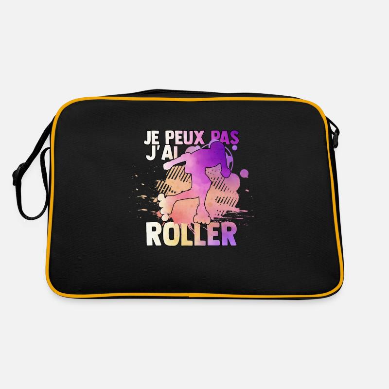 je peux pas j'ai roller idée cadeau roller drôles - Sac Retro - noir/or